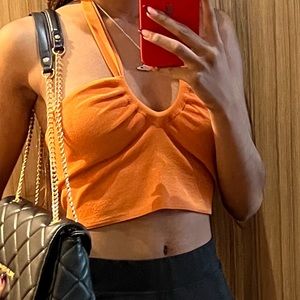 Orange halter top